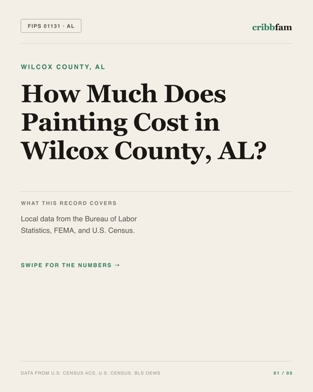 Painting in Wilcox County, AL — regional cost snapshot