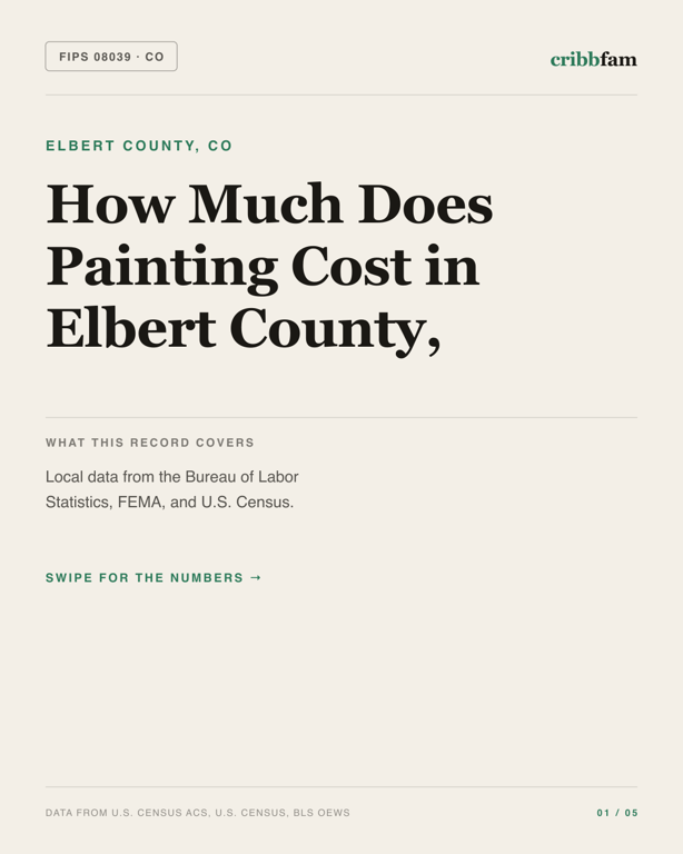 Painting in Elbert County, CO — regional cost snapshot