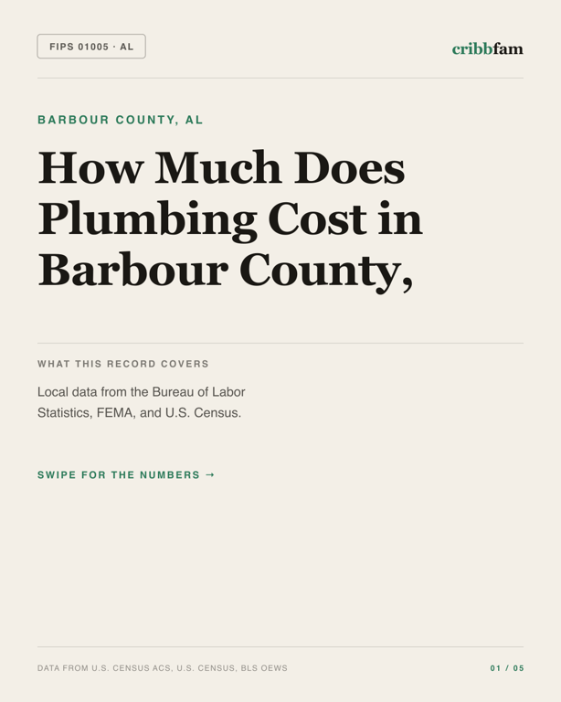 Plumbing in Barbour County, AL — regional cost snapshot