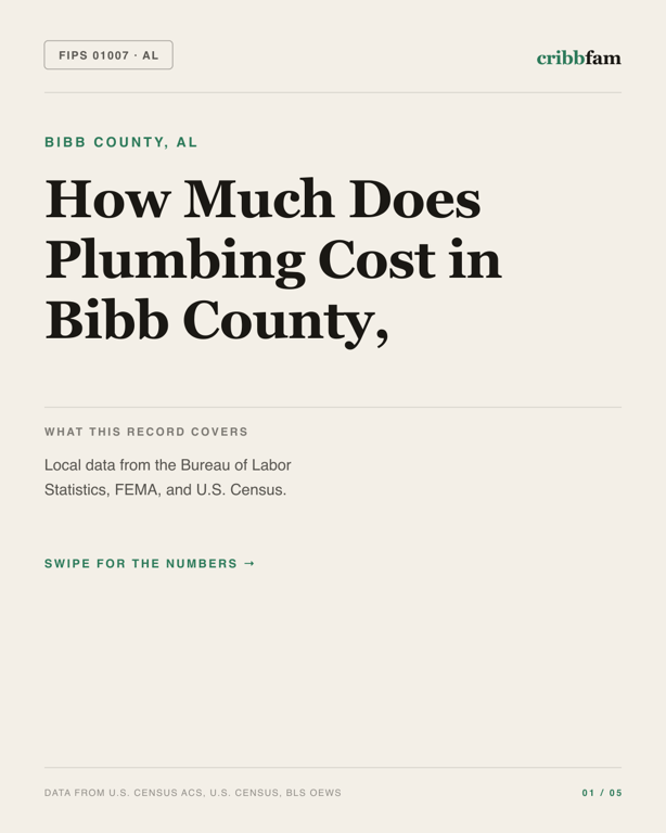 Plumbing in Bibb County, AL — regional cost snapshot