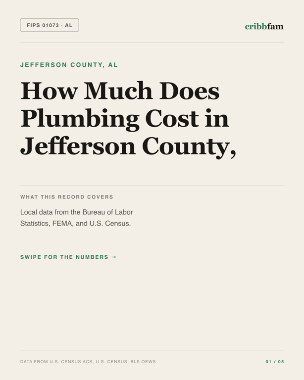Plumbing in Jefferson County, AL — regional cost snapshot