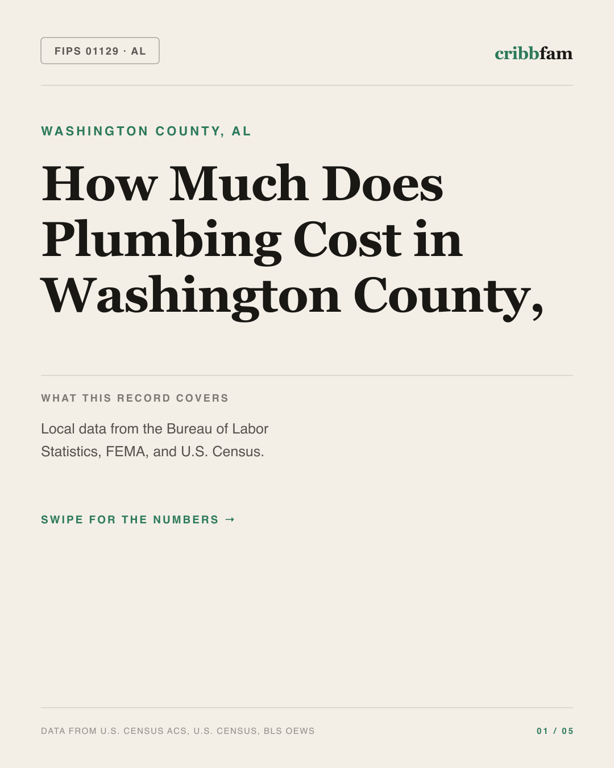 Plumbing in Washington County, AL — regional cost snapshot