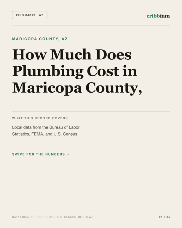 Plumbing in Maricopa County, AZ — regional cost snapshot