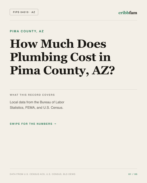 Plumbing in Pima County, AZ — regional cost snapshot