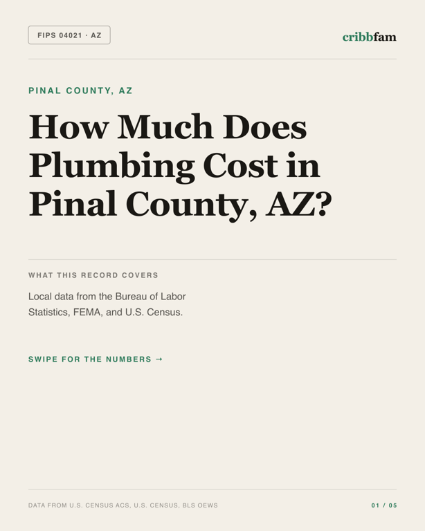 Plumbing in Pinal County, AZ — regional cost snapshot