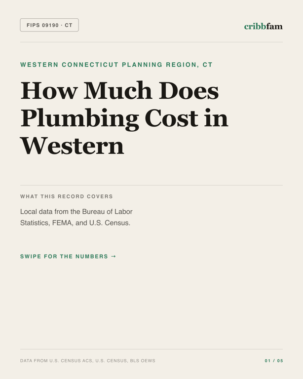 Plumbing in Western Connecticut Planning Region, CT — regional cost snapshot