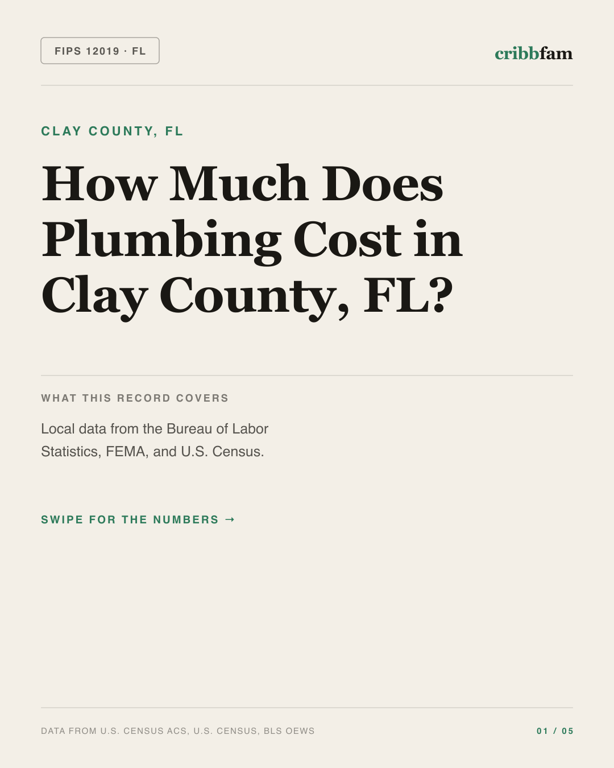 Plumbing in Clay County, FL — regional cost snapshot