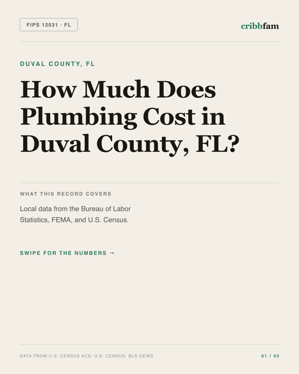 Plumbing in Duval County, FL — regional cost snapshot