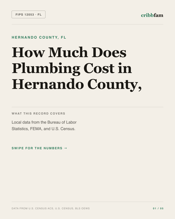 Plumbing in Hernando County, FL — regional cost snapshot