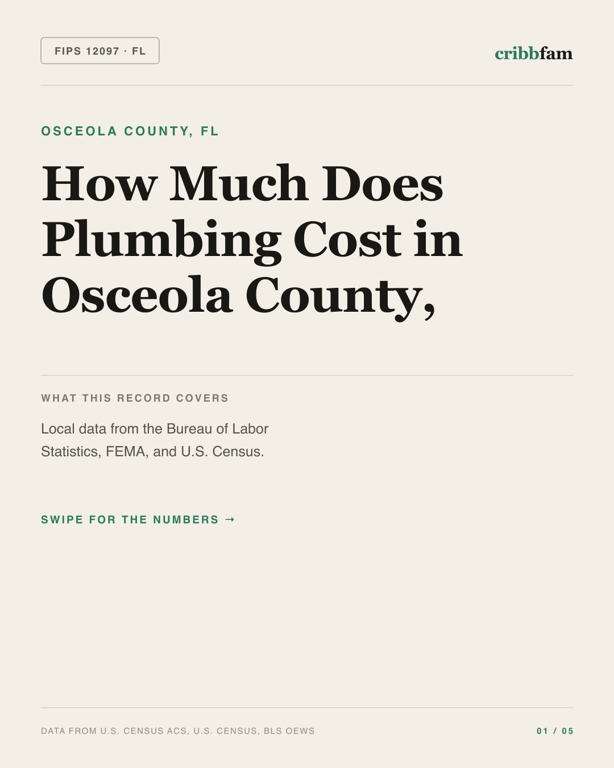 Plumbing in Osceola County, FL — regional cost snapshot