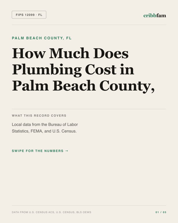 Plumbing in Palm Beach County, FL — regional cost snapshot