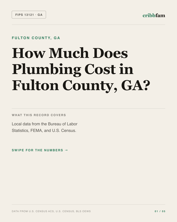 Plumbing in Fulton County, GA — regional cost snapshot