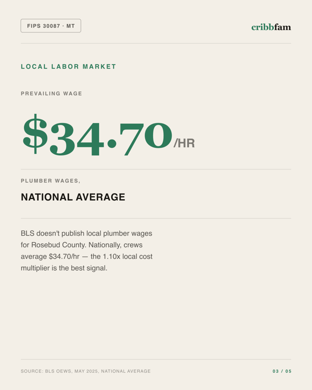 Plumbing in Rosebud County, MT — local labor market data