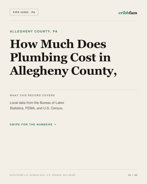 Plumbing in Allegheny County, PA — regional cost snapshot