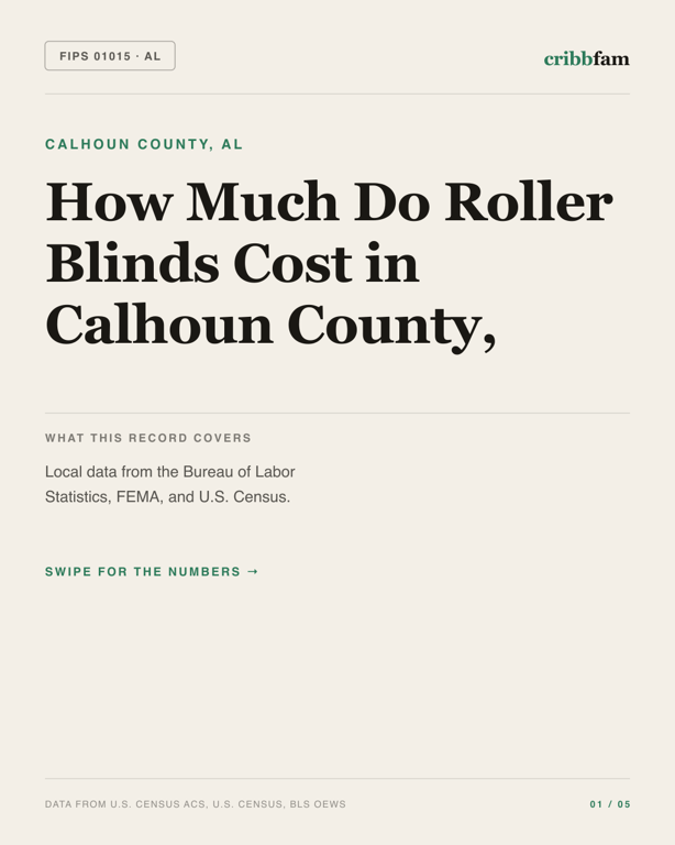 Roller Blinds in Calhoun County, AL — regional cost snapshot