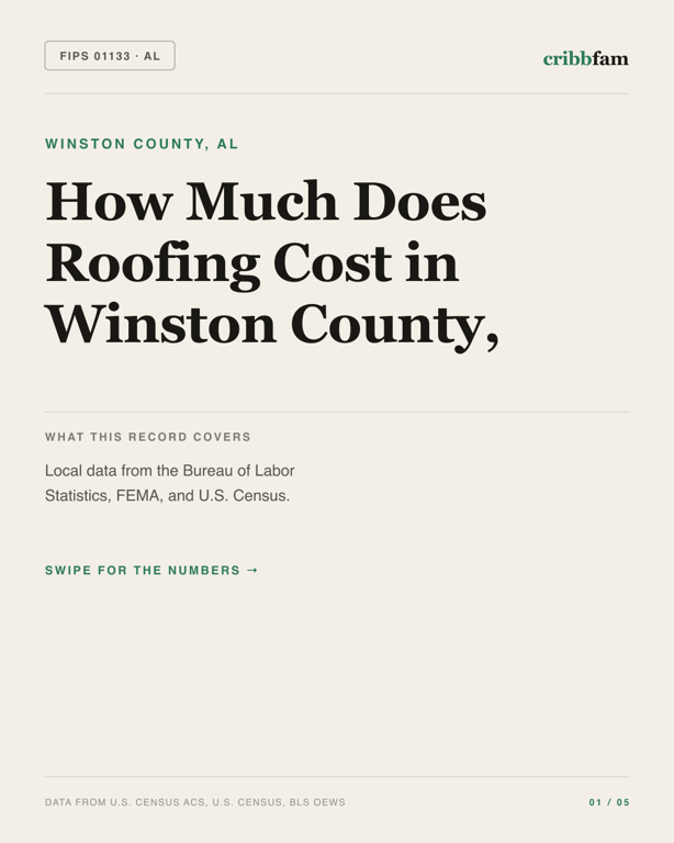 Roofing in Winston County, AL — regional cost snapshot