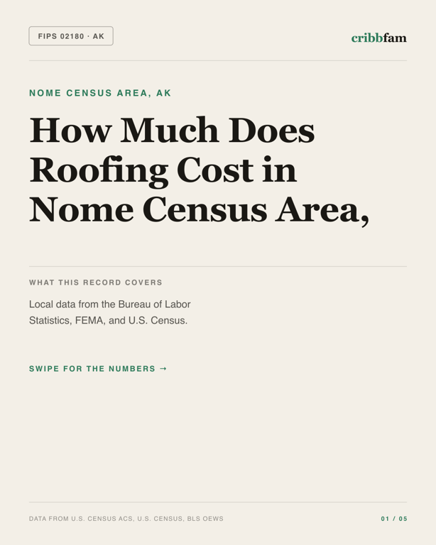 Roofing in Nome Census Area, AK — regional cost snapshot
