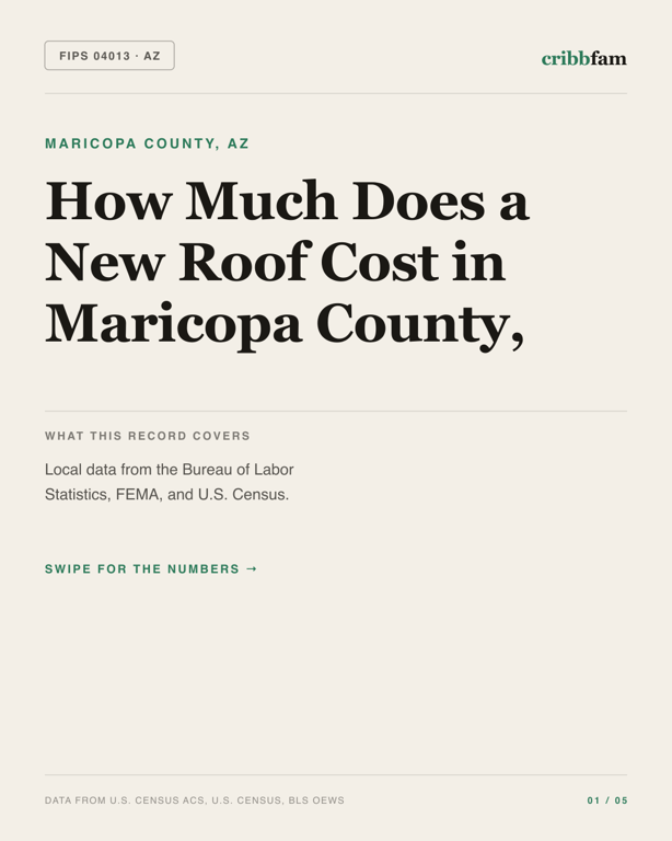 Roofing in Maricopa County, AZ — regional cost snapshot