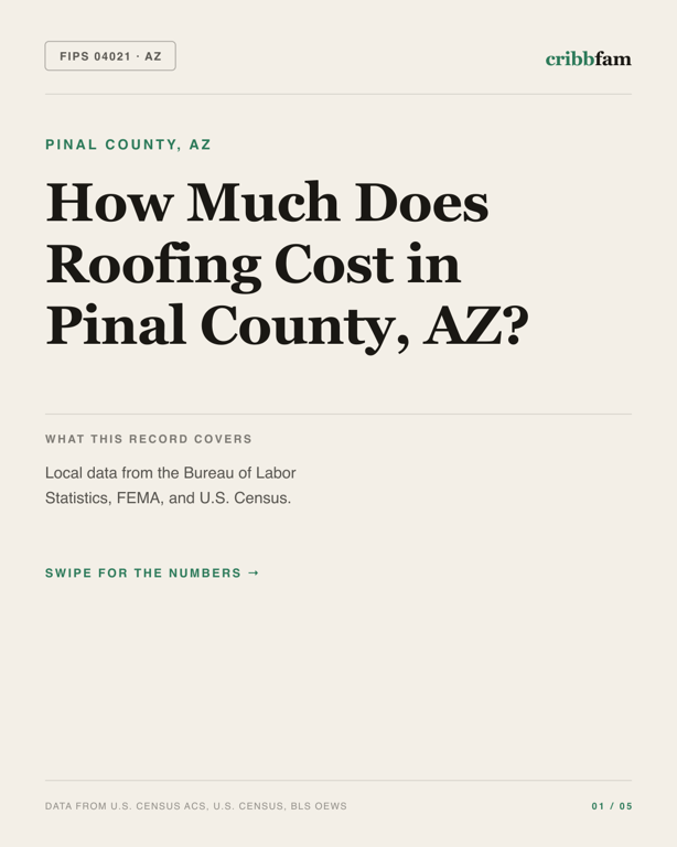 Roofing in Pinal County, AZ — regional cost snapshot