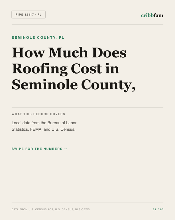 Roofing in Seminole County, FL — regional cost snapshot