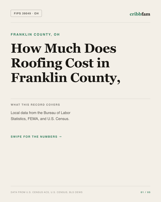 Roofing in Franklin County, OH — regional cost snapshot