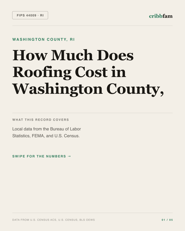 Roofing in Washington County, RI — regional cost snapshot