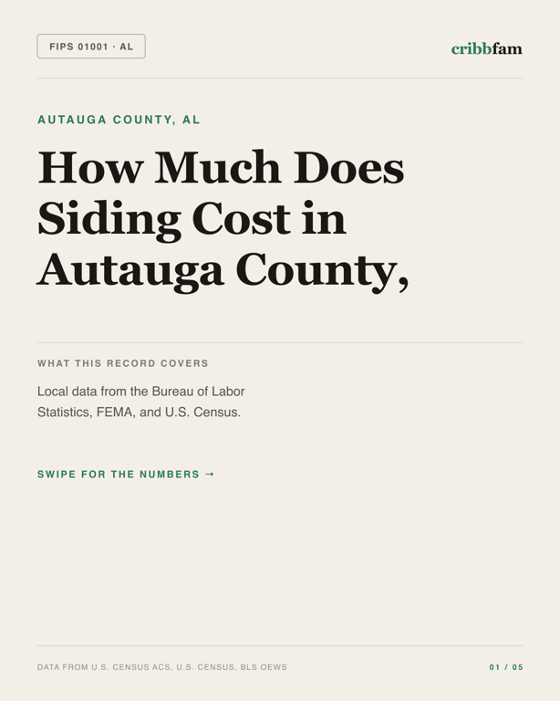 Siding in Autauga County, AL — regional cost snapshot