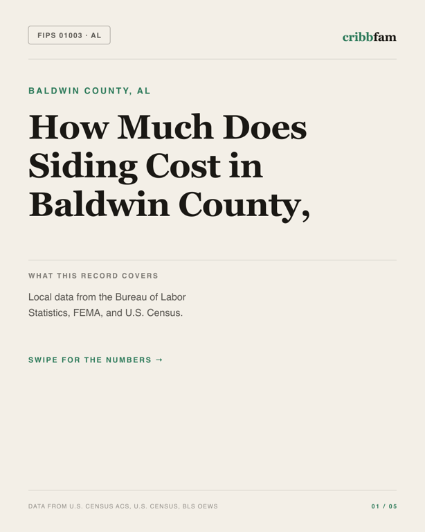 Siding in Baldwin County, AL — regional cost snapshot