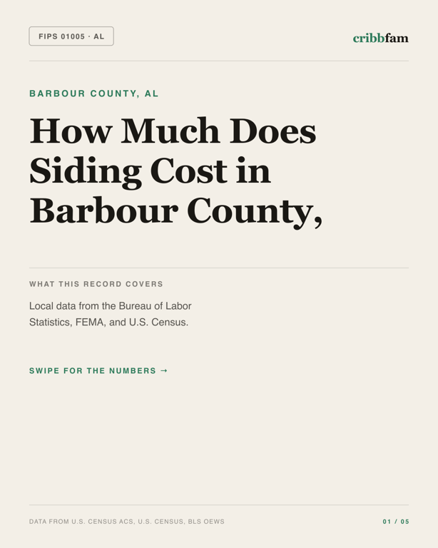 Siding in Barbour County, AL — regional cost snapshot
