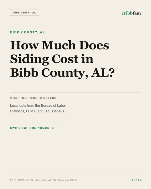 Siding in Bibb County, AL — regional cost snapshot