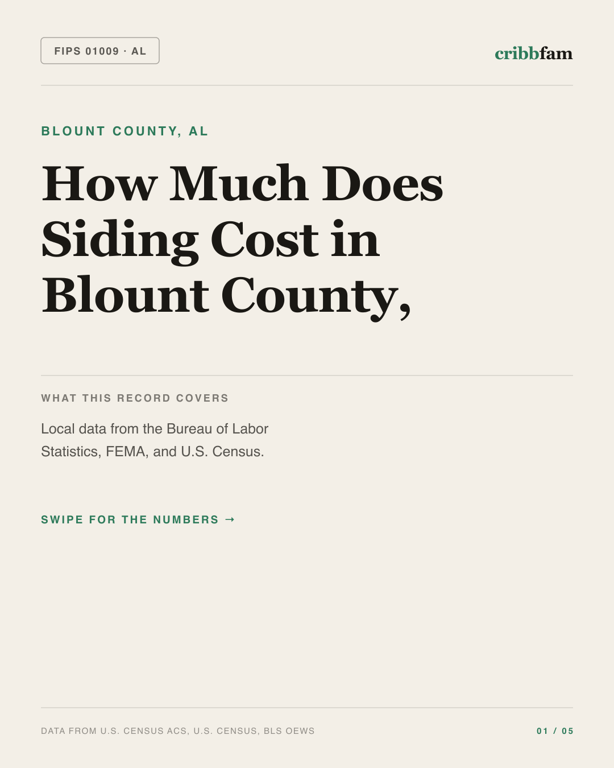 Siding in Blount County, AL — regional cost snapshot