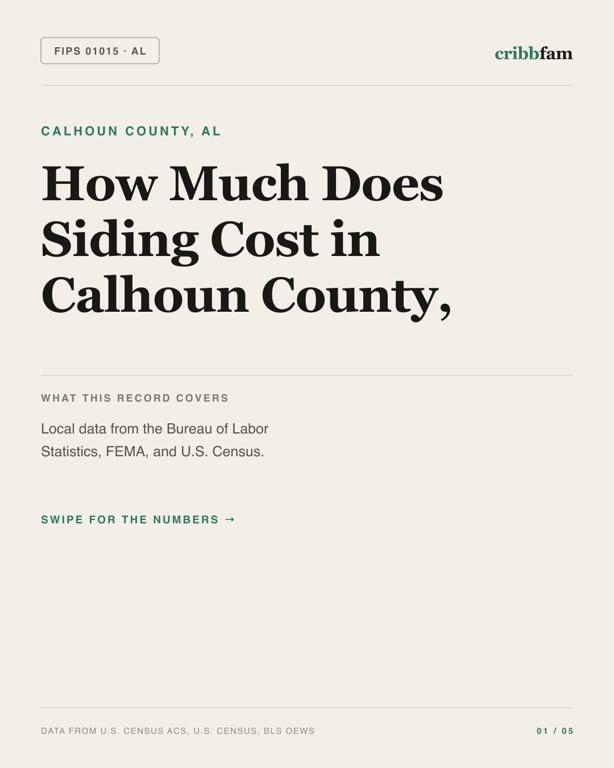 Siding in Calhoun County, AL — regional cost snapshot