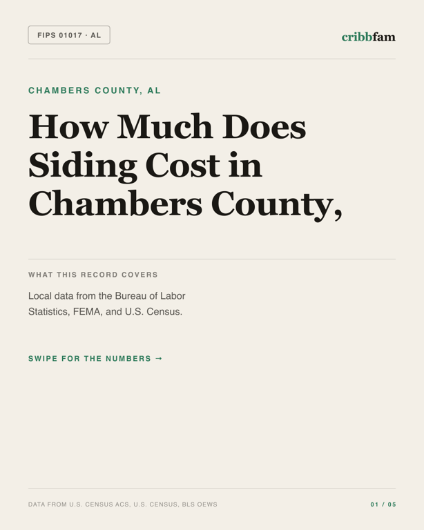 Siding in Chambers County, AL — regional cost snapshot