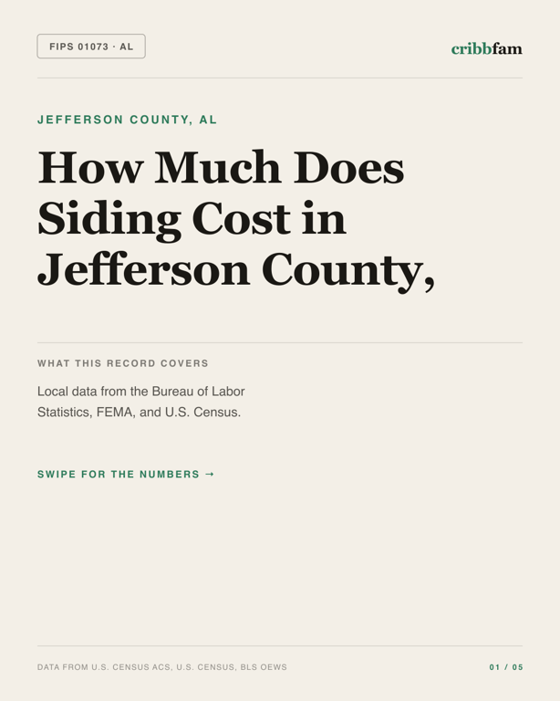 Siding in Jefferson County, AL — regional cost snapshot