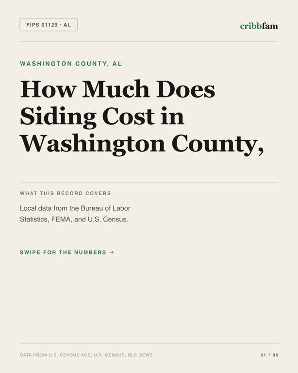 Siding in Washington County, AL — regional cost snapshot