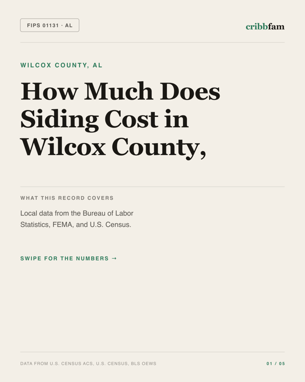 Siding in Wilcox County, AL — regional cost snapshot
