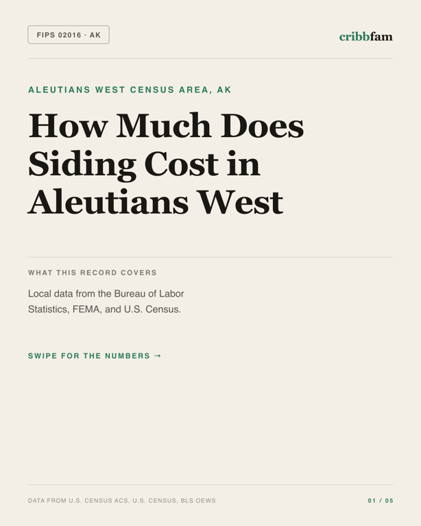 Siding in Aleutians West Census Area, AK — regional cost snapshot