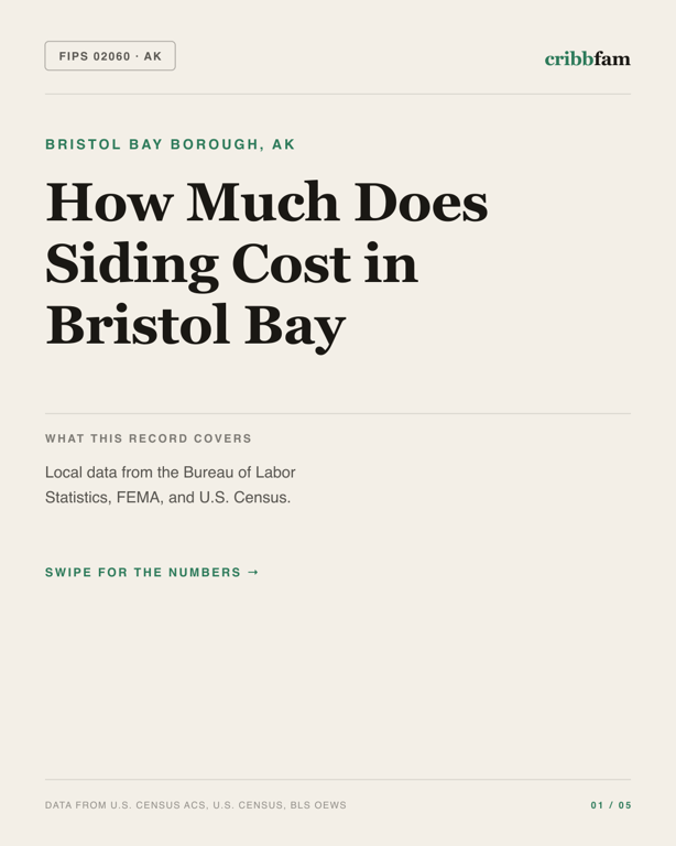 Siding in Bristol Bay Borough, AK — regional cost snapshot