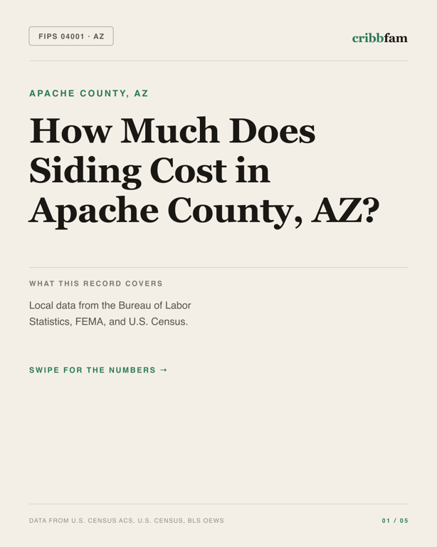 Siding in Apache County, AZ — regional cost snapshot