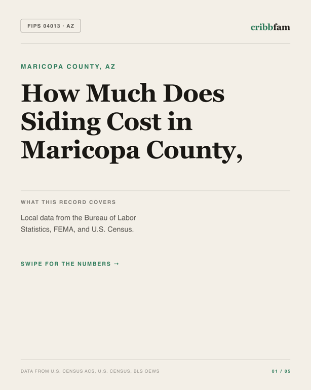 Siding in Maricopa County, AZ — regional cost snapshot
