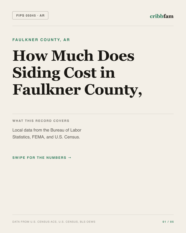 Siding in Faulkner County, AR — regional cost snapshot
