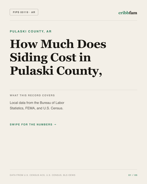 Siding in Pulaski County, AR — regional cost snapshot