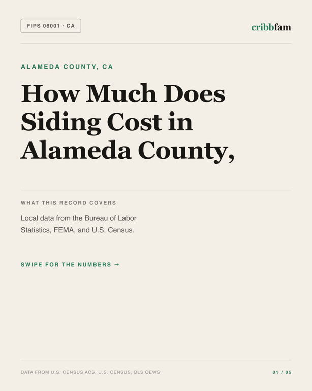 Siding in Alameda County, CA — regional cost snapshot