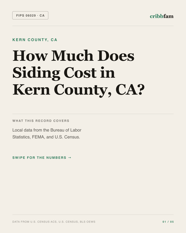 Siding in Kern County, CA — regional cost snapshot