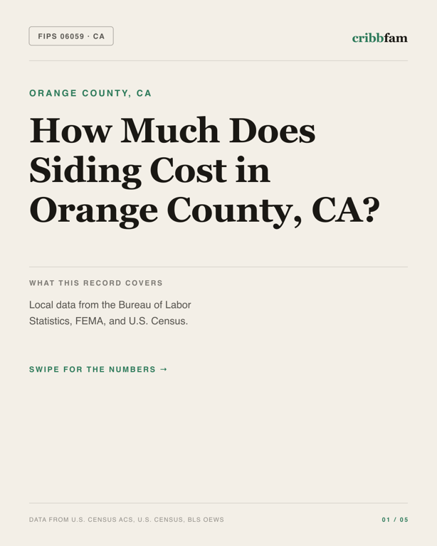 Siding in Orange County, CA — regional cost snapshot