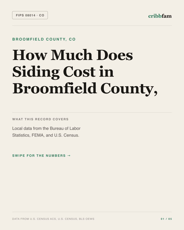 Siding in Broomfield County, CO — regional cost snapshot