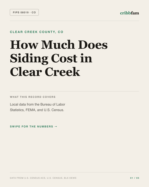 Siding in Clear Creek County, CO — regional cost snapshot