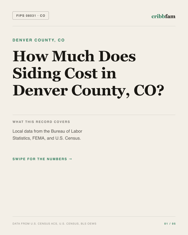 Siding in Denver County, CO — regional cost snapshot