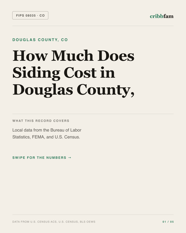 Siding in Douglas County, CO — regional cost snapshot