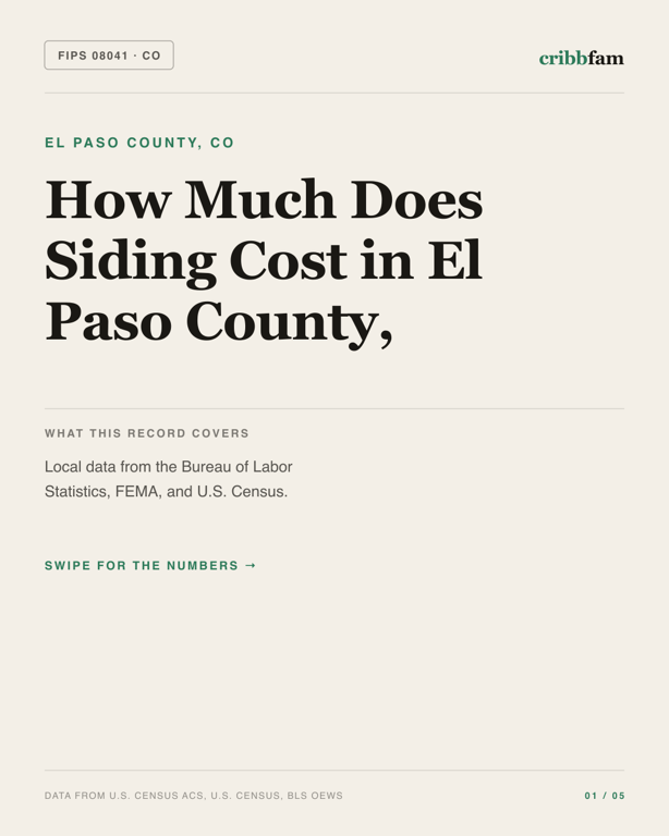 Siding in El Paso County, CO — regional cost snapshot